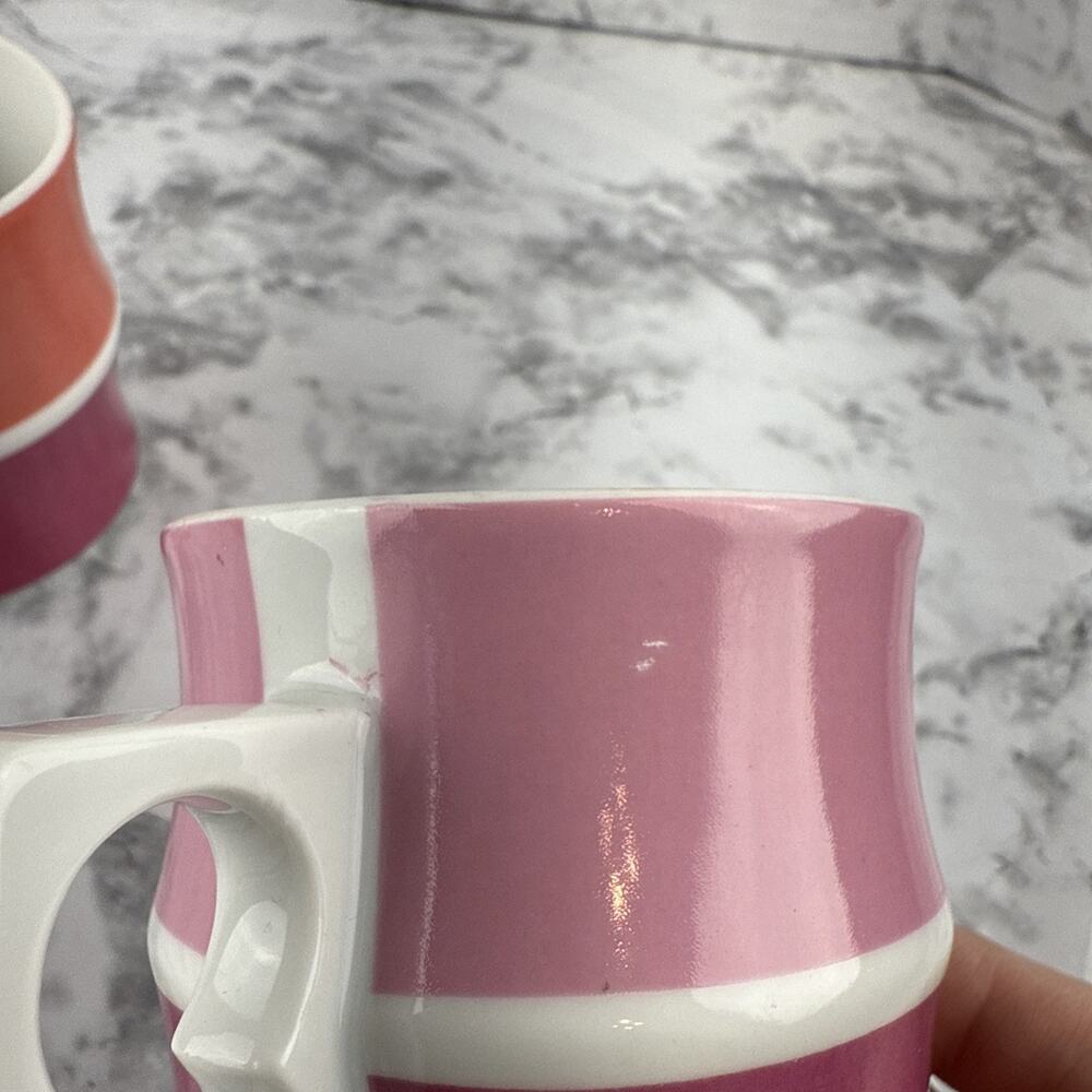 Vintage Block Chromatics Red Lavender Set of 2 Tea Coffee Cups Germany - Picture 6 of 10